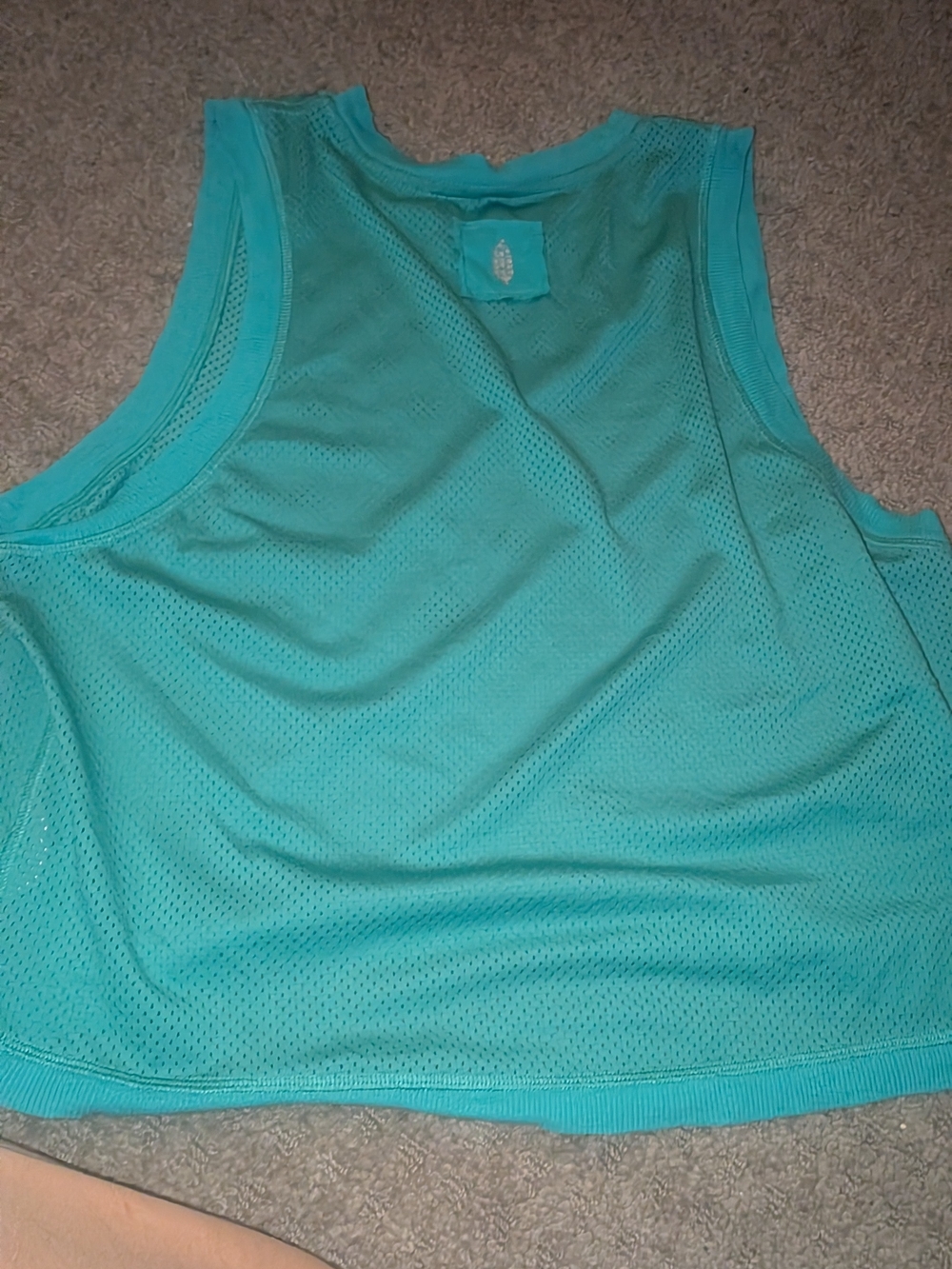 FP Movement by Free People GREEN Mesh LOGO Muscle Tee T SHIRT TOP MEDIUM M $58